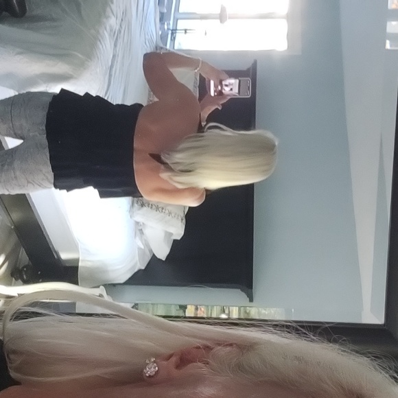 WHBM Ruffled black halter top, size S. - Picture 3 of 5